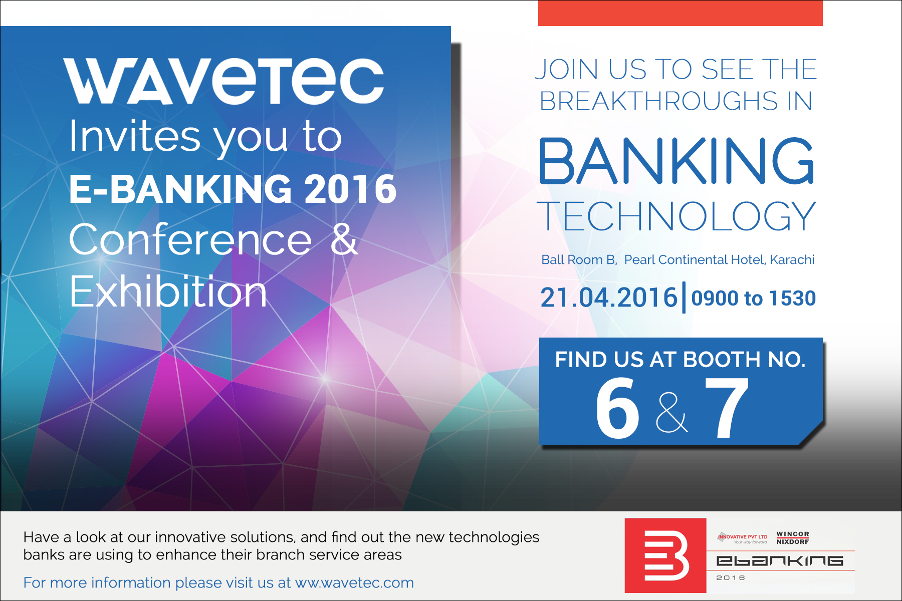 Wavetec patrocina Banca en Línea 2016, la principal conferencia y Exposición en Pakistán