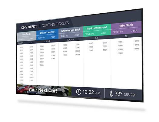 dmv display screen wavetec