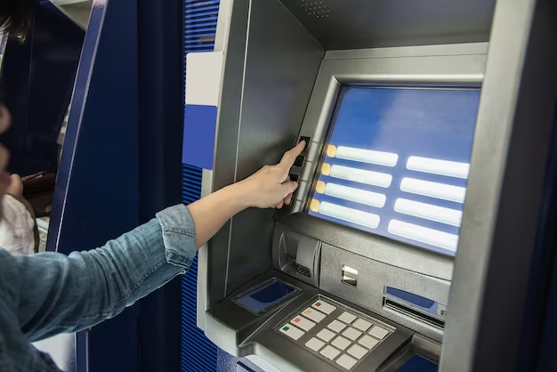 customer using kiosk in bank
