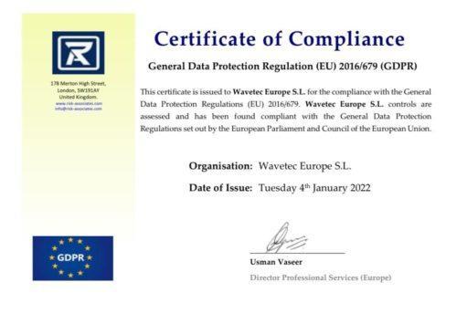 Wavetec is GDPR compliant – with the safety of your data prioritized!