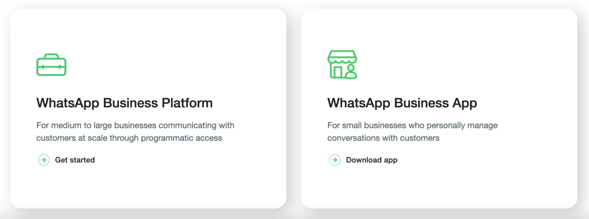 WhatsApp logo and business icons representing the process of setting up a WhatsApp Business account.
