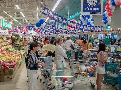 Queuing-inside-a-retail-super-market