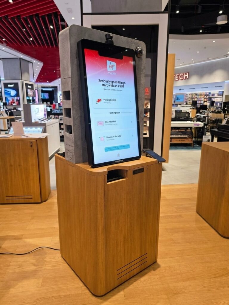 Virgin Mobile UAE Goes Live with a Custom-Built, Fully Digital Wavetec Self Service Kiosk at Dubai Mall 4 Virgin Mobile UAE Goes Live with a Custom Built Fully Digital Wavetec Self Service Kiosk at Dubai Mall 2